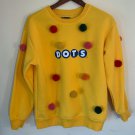 Classic Retro Candy DOTS Yellow Pom Pom Sweatshirt Pullover Sweater Crew Neck SM Classic Retro Candy DOTS Yellow Pom Pom Sweatshirt Pullover Sweater Crew Neck SM
