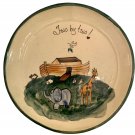 Vintage Art Pottery Noah's Ark Plate TWO BY TWO Animals 8.25” Signed G Miller