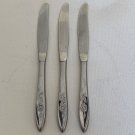MY ROSE 3 Hollow Handle Dinner Knives Oneida Community Stainless Flatware 8.5" MY ROSE 3 Hollow Handle Dinner Knives Oneida Community Stainless Flatware 8.5"