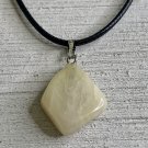 Natural Yellow Calcite Crystal Pendant Necklace Adjustable Cord Chain 20"