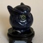 Blue Sodalite Owl Figurine Vintage Finely Carved Bird Head W Stand 1.4" READ**
