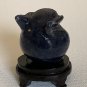 Blue Sodalite Owl Figurine Vintage Finely Carved Bird Head W Stand 1.4" READ**