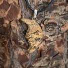 Picture Jasper Crescent MOON Face Pendant Necklace Double Sided Man in the Moon Picture Jasper Crescent MOON Face Pendant Necklace Double Sided Man in the Moon