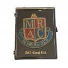 Vintage MRAC IN MEDIA RES Crest Emblem Badge Gold Bullion Embroidery With Case