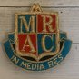 Vintage MRAC IN MEDIA RES Crest Emblem Badge Gold Bullion Embroidery With Case