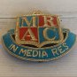 Vintage MRAC IN MEDIA RES Crest Emblem Badge Gold Bullion Embroidery With Case