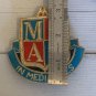 Vintage MRAC IN MEDIA RES Crest Emblem Badge Gold Bullion Embroidery With Case