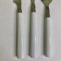 VTG Chef's Pic 12 Pcs Flatware Set White Handles Knifes Forks Spoons ABS Plastic
