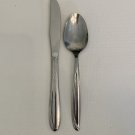 2 Vintage Oneida Early Sand Dune Stainless Groove Down Side Dinner Knife Spoon 2 Vintage Oneida Early Sand Dune Stainless Groove Down Side Dinner Knife Spoon