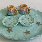 Miniature Tea Set Angels Tea Cups Plates Moon Stars Resin VTG 1995 Young's Inc Miniature Tea Set Angels Tea Cups Plates Moon Stars Resin VTG 1995 Young's Inc