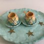 Miniature Tea Set Angels Tea Cups Plates Moon Stars Resin VTG 1995 Young's Inc