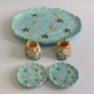 Miniature Tea Set Angels Tea Cups Plates Moon Stars Resin VTG 1995 Young's Inc