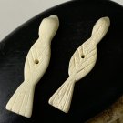 2 VTG Natural Bone Carved Bird Fetish Beads Drilled Native American Animals 1.3”