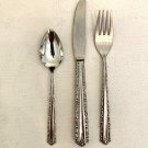 Oneida Deluxe Cherie Childs Dinner Place Setting Fork Spoon Knife Kids Glossy