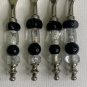 4 Glass Beaded Stainless Steel Forks Appetizers Olives Charcuterie Cocktail Set