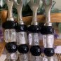4 Glass Beaded Stainless Steel Forks Appetizers Olives Charcuterie Cocktail Set