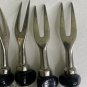 4 Glass Beaded Stainless Steel Forks Appetizers Olives Charcuterie Cocktail Set
