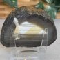 Waterline Agate Geode Slab Slice Natural Crystal Gold Druzy Pocket Rind W Stand