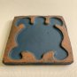 Moravian Pottery Tile SEA TURTLE Square Bucks Co PA Blue Terracotta Clay Signed