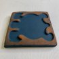 Moravian Pottery Tile SEA TURTLE Square Bucks Co PA Blue Terracotta Clay Signed