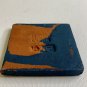 Moravian Pottery Tile SEA TURTLE Square Bucks Co PA Blue Terracotta Clay Signed