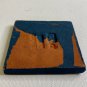 Moravian Pottery Tile SEA TURTLE Square Bucks Co PA Blue Terracotta Clay Signed