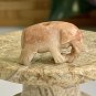 Antique Red Chinese Soapstone Mini Hand Carved Elephant Pendant Bead .71" 2grams