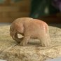 Antique Red Chinese Soapstone Mini Hand Carved Elephant Pendant Bead .71" 2grams