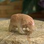 Antique Red Chinese Soapstone Mini Hand Carved Elephant Pendant Bead .71" 2grams