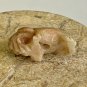 Antique Red Chinese Soapstone Mini Hand Carved Elephant Pendant Bead .71" 2grams