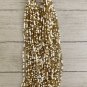 Gold White Seed Bead Multi Strand Necklace Layered Glass Beads Statement VTG 32"