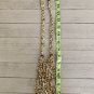 Gold White Seed Bead Multi Strand Necklace Layered Glass Beads Statement VTG 32"