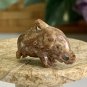 Antique Red Chinese Soapstone Mini Hand Carved Elephant Pendant Figurine 3/4" 3g