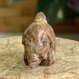 Antique Red Chinese Soapstone Mini Hand Carved Elephant Pendant Figurine 3/4" 3g