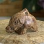 Antique Red Chinese Soapstone Mini Hand Carved Elephant Pendant Figurine 3/4" 3g