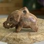 Antique Red Chinese Soapstone Mini Hand Carved Elephant Pendant Figurine 3/4" 3g