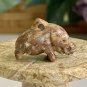 Antique Red Chinese Soapstone Mini Hand Carved Elephant Pendant Figurine 3/4" 3g