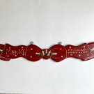 Red Merry Christmas Hanging Wood Sign Wall Plaque Red Ribbon Bow Hand Painted 24