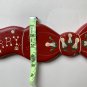 Red Merry Christmas Hanging Wood Sign Wall Plaque Red Ribbon Bow Hand Painted 24