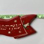 Red Merry Christmas Hanging Wood Sign Wall Plaque Red Ribbon Bow Hand Painted 24