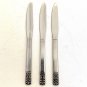 3 Carlyle Cameo Dinner Knives Knife Set Vintage Hong Kong Stainless Steel 8 3/8"