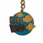 Key West Florida Metal Keychain Gold & Blue Cloisonn&Atilde;&copy; Swimming Fish Blue Ocean