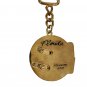 Key West Florida Metal Keychain Gold & Blue Cloisonn&Atilde;&copy; Swimming Fish Blue Ocean