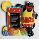 Vintage Red Sangria Cow Recipe Magnet Rubber Colorful  Spanish Wine Large Magnet