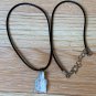 Shimmering White Cat's Eye Fiber Optic Glass Turtle Pendant Necklace Adjustable