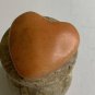 Orange Dyed Marble Heart Shaped Worry Stone Crystal Healing Love Trinket 1.5"