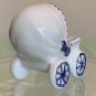 Vintage Ceramic Baby Buggy Carriage Planter Stroller Pram Newborn Boy Gift 2.25"