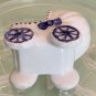 Vintage Ceramic Baby Buggy Carriage Planter Stroller Pram Newborn Boy Gift 2.25"