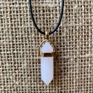 Rose Quartz Crystal Healing Point Pendant Necklace Black Adjustable Cord Chain