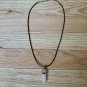 Rose Quartz Crystal Healing Point Pendant Necklace Black Adjustable Cord Chain